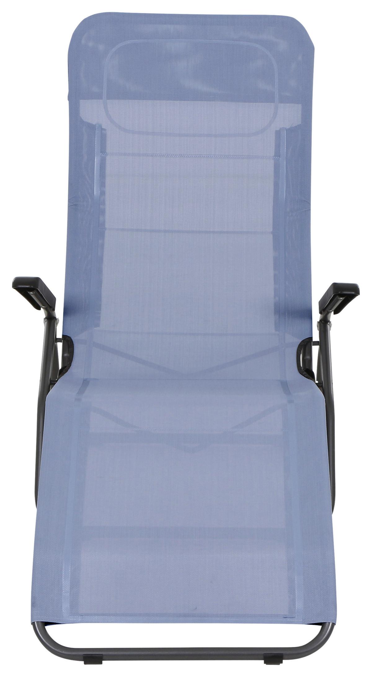 Sonnenliege J40966 Stahl, Klappbar - Anthrazit/Hellblau, MODERN, Textil/Metall (72,5/103,5/144cm) - Siena Garden