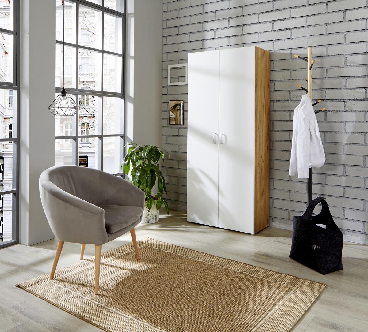 SKŘÍŇ NA ŠANONY TIO - bílá/barvy dubu, Konvenční, kompozitní dřevo (80/183/37,5cm)