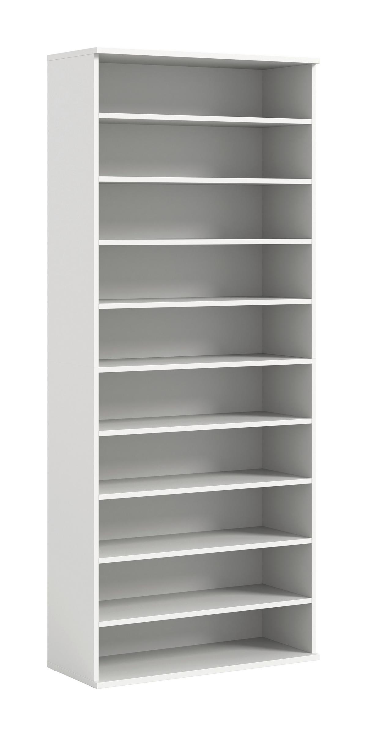 Schuhregal Projekt X Weiß B: 80 Cm - Weiß Hochglanz/Schwarz, Design, Holzwerkstoff (80/193/34cm) - Livetastic