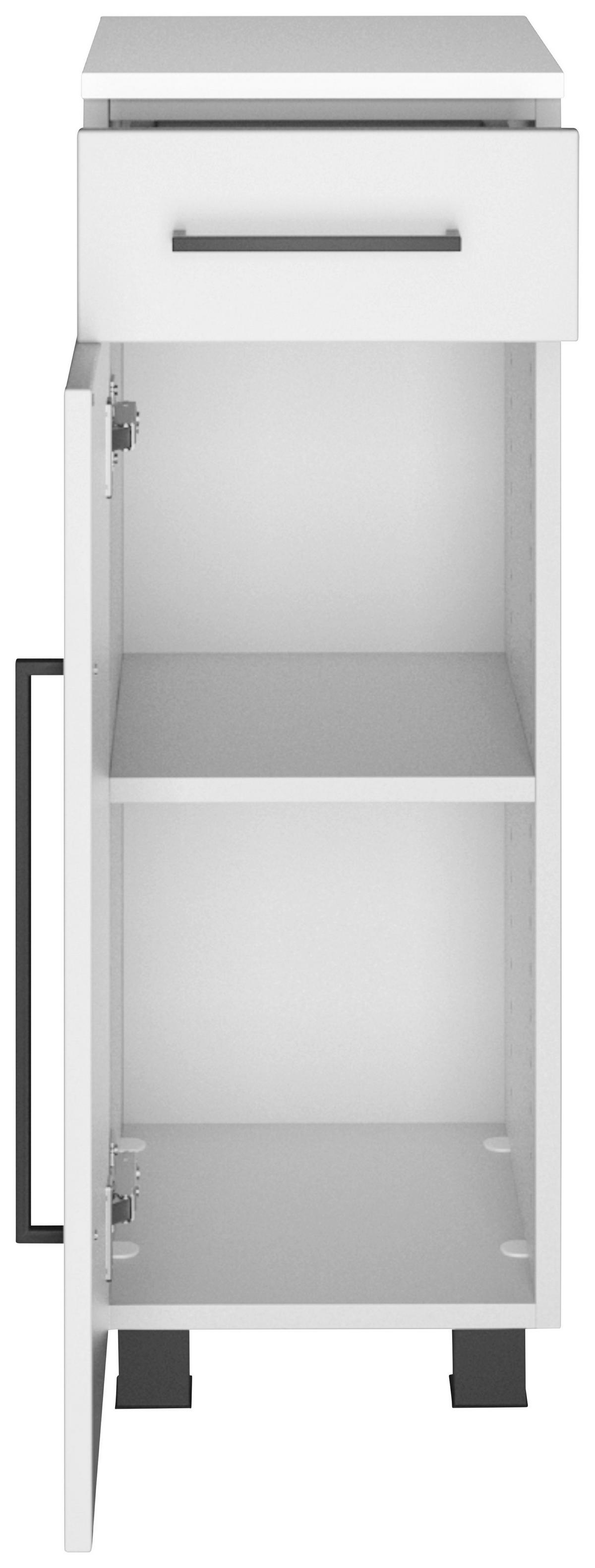 Unterschrank Mit Lade Luzern B: 30 Cm Weiß Dekor - Schwarz/Weiß, KONVENTIONELL, Holzwerkstoff (30/79/35cm) - Held