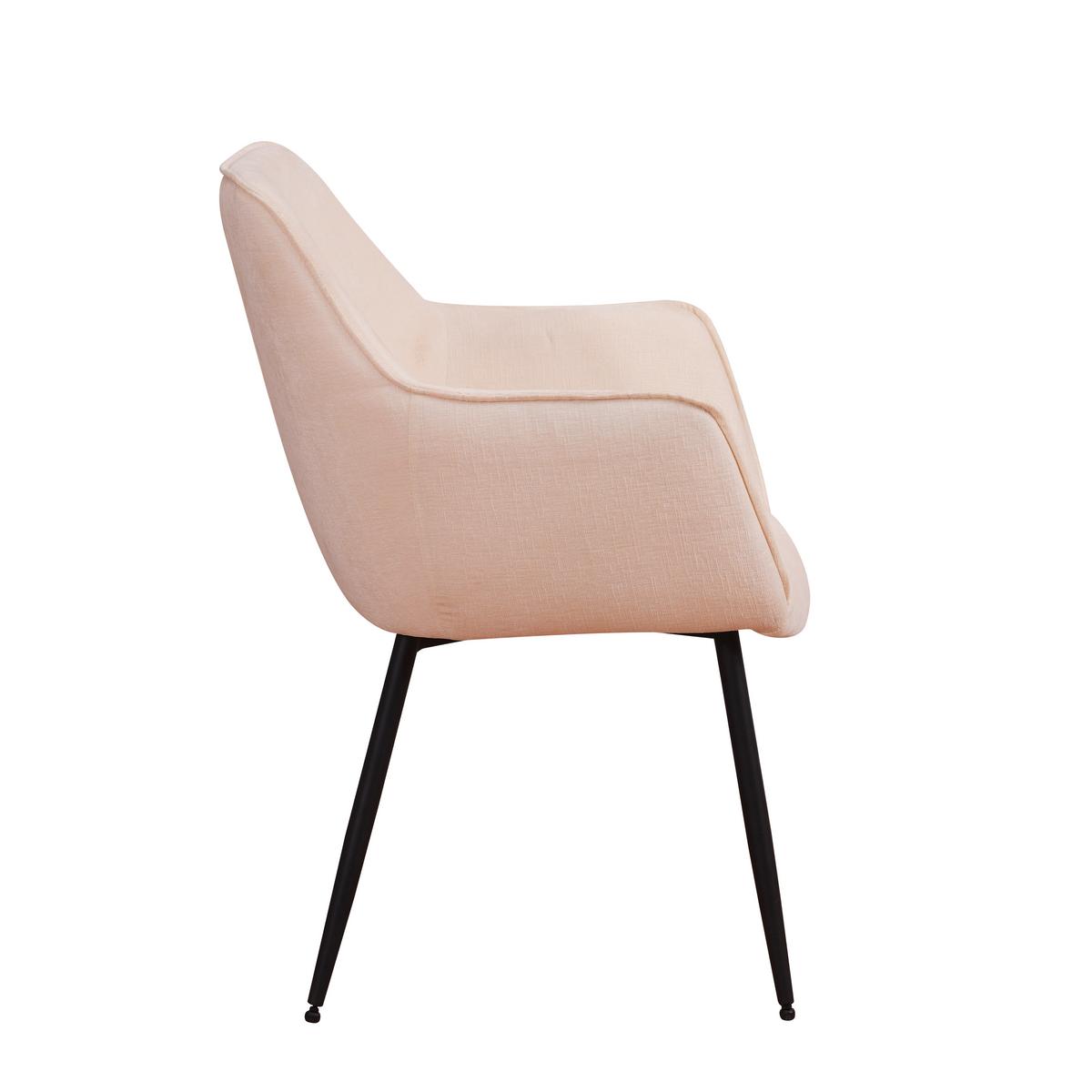 Armlehnstuhl-set Rennes Weiß B: 61 Cm - Cognac/Schwarz, MODERN, Textil/Metall (61/84/59,5cm) - MID.YOU