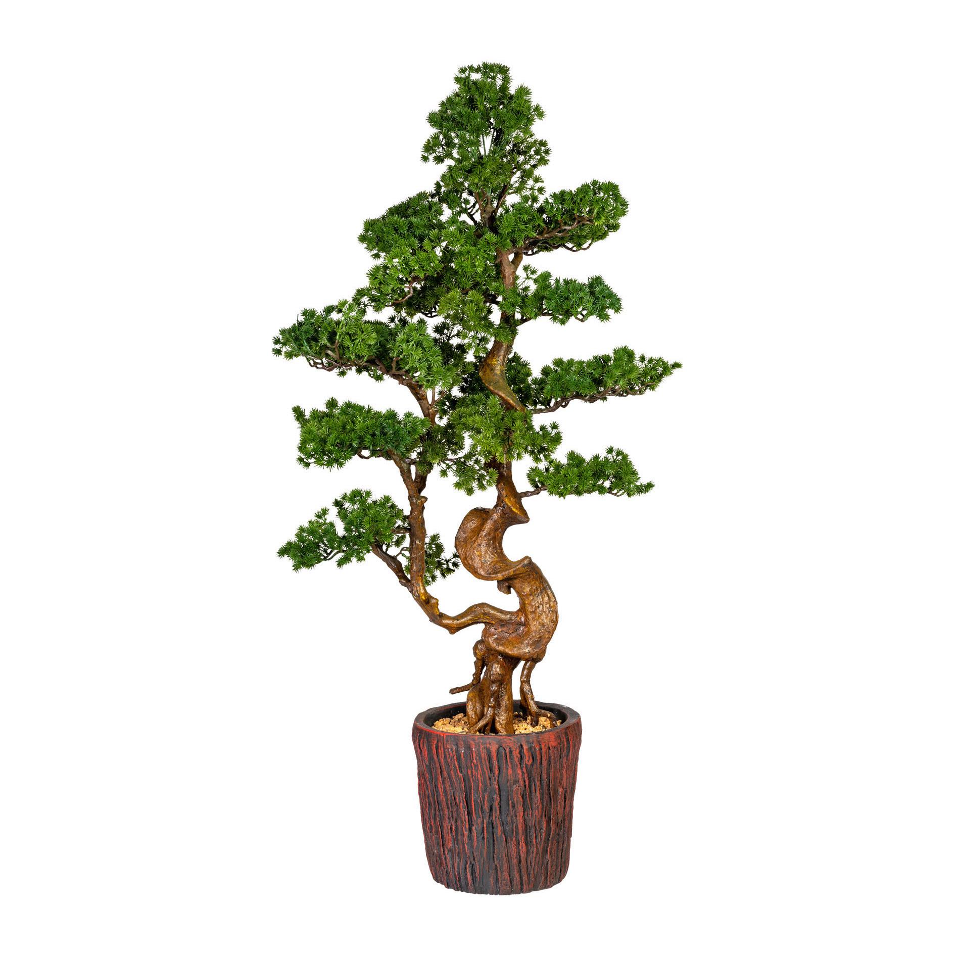 Kunstpflanze Bonsai Grün, inkl. Topf, H: 125 cm - Braun/Grün, Basics, Kunststoff (125cm) - P & B