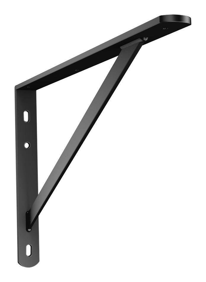Fachbodenhalter Obelix Metall Schwarz L: 30 Cm