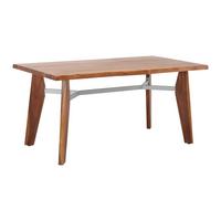 Jedálenský stôl z akácie JASPER 160x90 cm - farba akácie/sivá, Modern, kov/drevo (160/90/75cm) - Bessagi Home