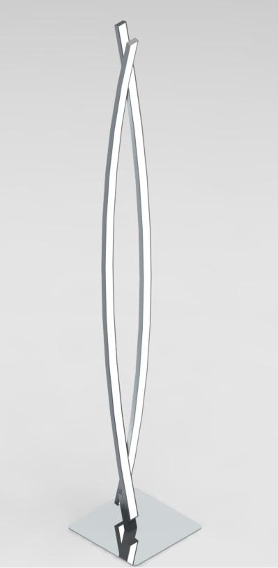 Stojací Led Lampa Tillo 24 Watt, V: 121cm - bílá/barvy chromu, Konvenční, kov/plast (18/18/121cm) - Premium Living