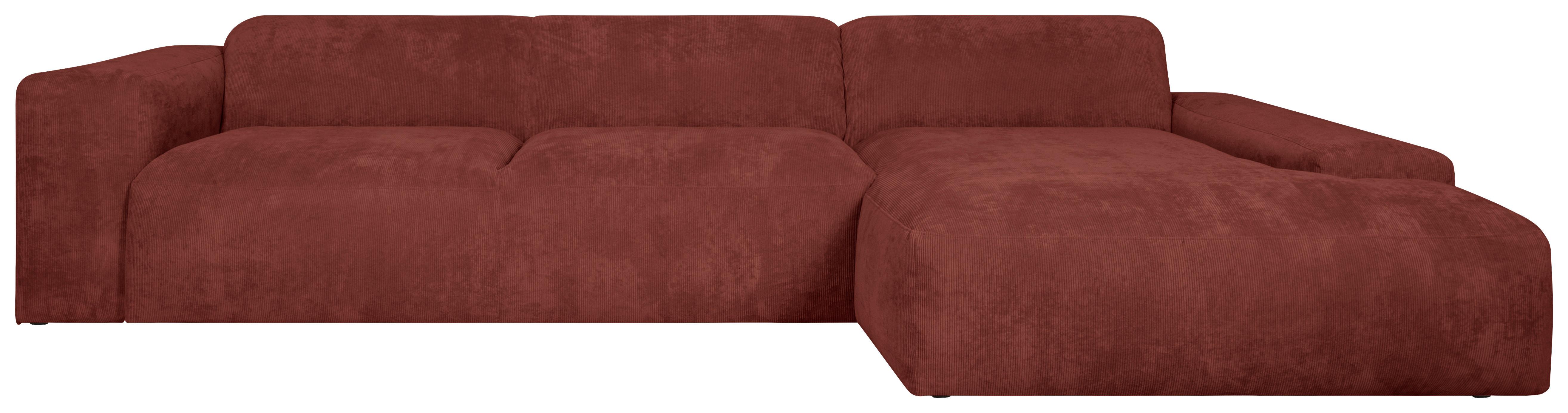 ECKSOFA Hannah Rot 343x170 cm - Rot/Schwarz, Design, Textil (343/170cm) - MID.YOU