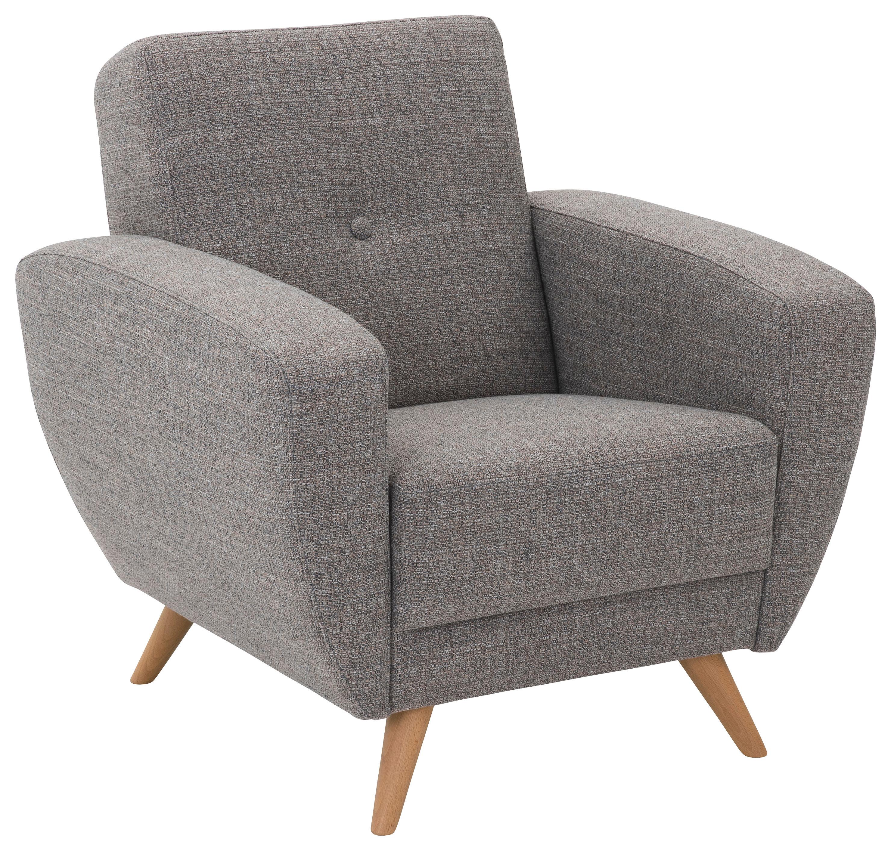 Polstersessel mit Armlehnen Jerry Grau - Naturfarben/Grau, Design, Textil (83/85/82cm) - Max Winzer