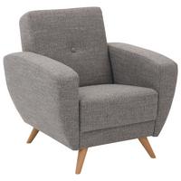 Polstersessel mit Armlehnen Jerry Grau - Naturfarben/Grau, Design, Textil (83/85/82cm) - Max Winzer