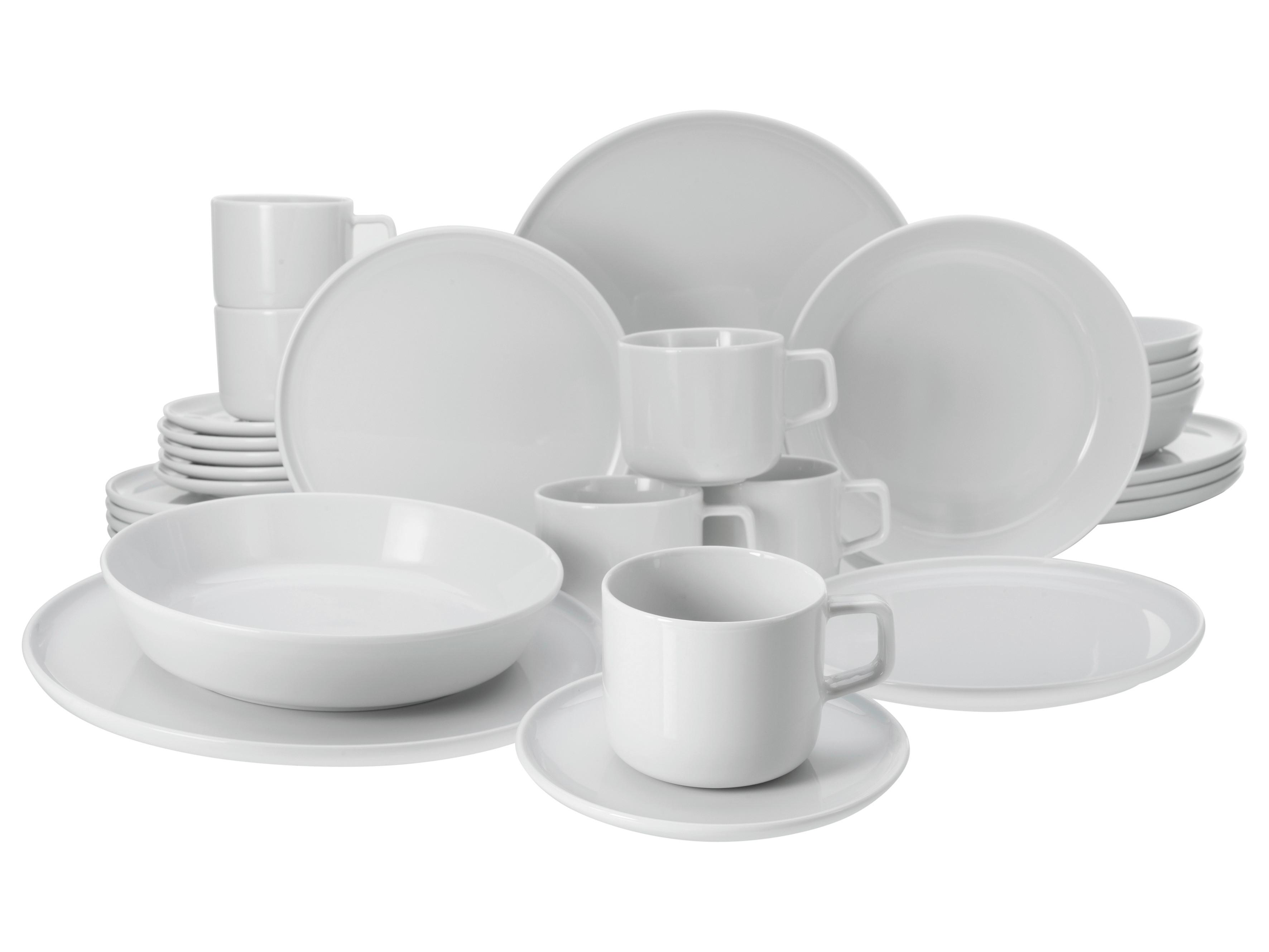 Kombinovaná souprava 30-dílná - bílá, Basics, keramika - Creatable