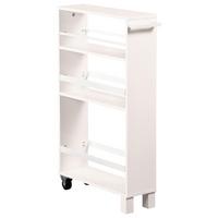 Servierwagen Holz Wolfgang Weiß mit Ablageplatte - Weiß, Basics, Holz/Kunststoff (50/15/79cm) - Kesper