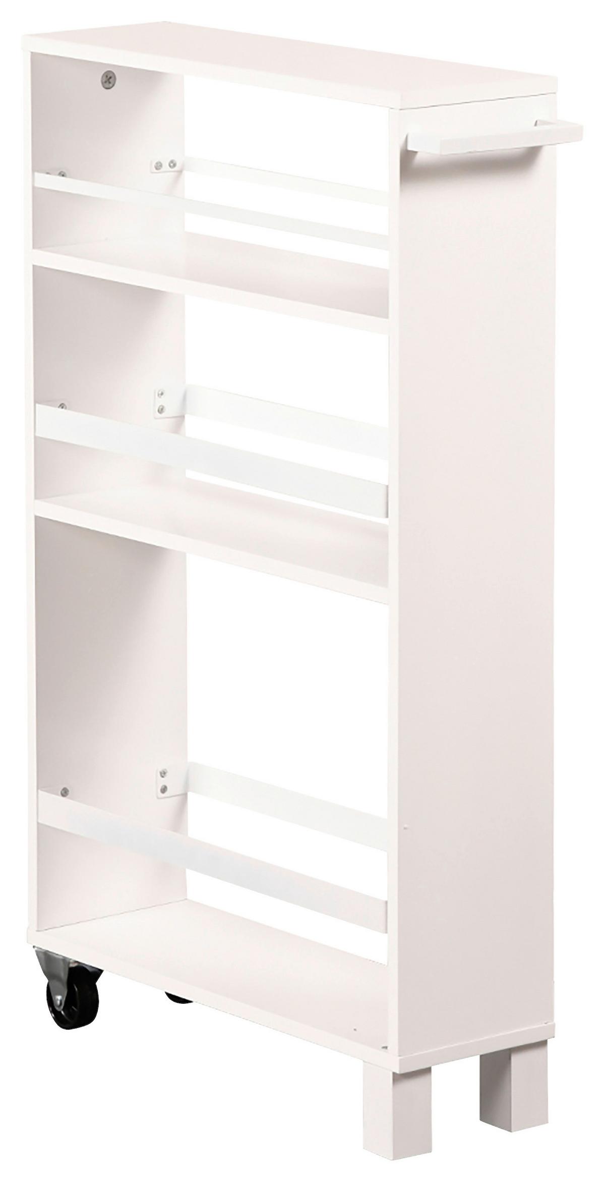 Servierwagen Holz Wolfgang Weiß mit Ablageplatte - Weiß, Basics, Holz/Kunststoff (50/15/79cm) - Kesper