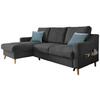 Ecksofa mit Bettkasten Valentina Schwarz Massiv - Blau/Schwarz, Design, Textil (150/228cm) - MID.YOU