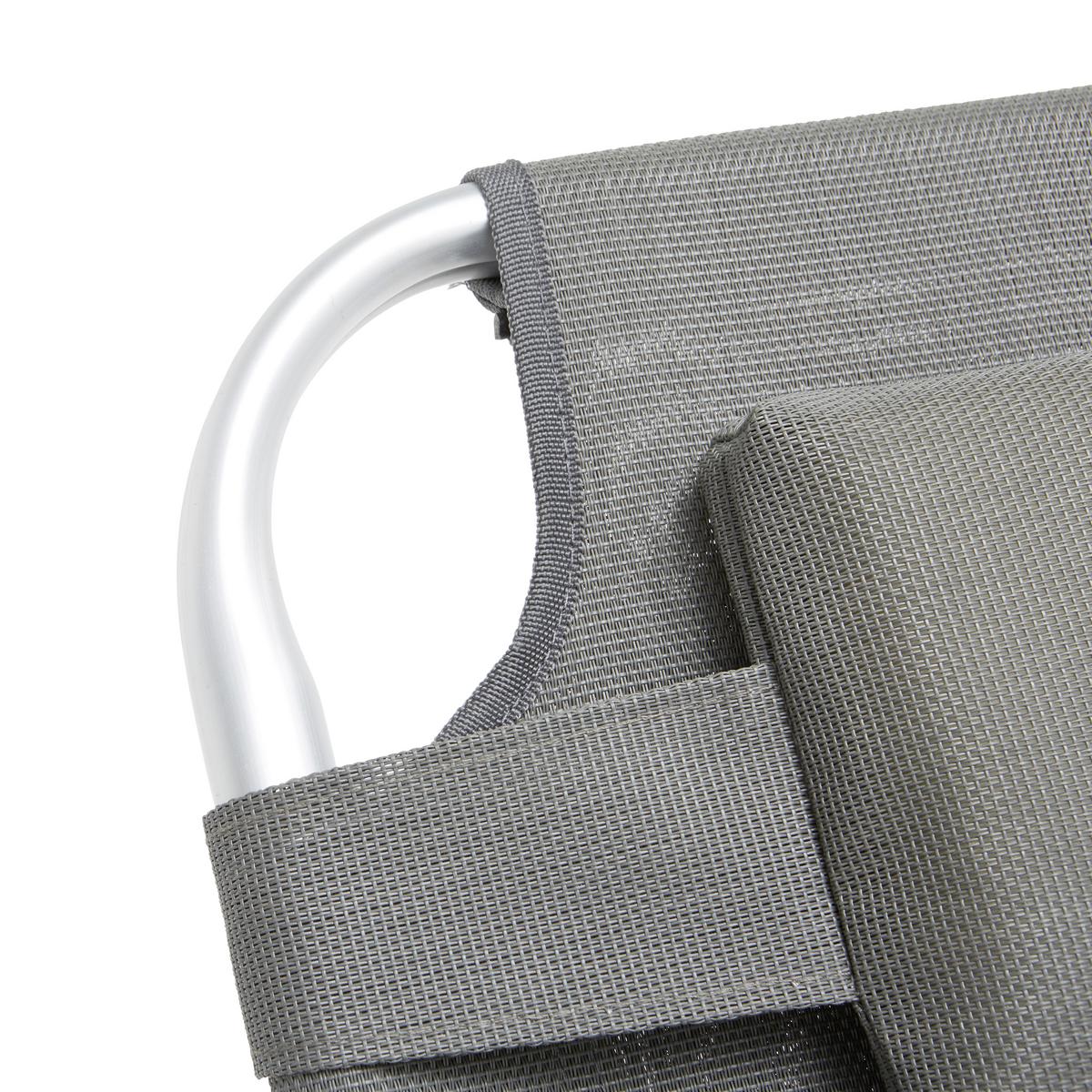 Sonnenliege Klenia Aluminium, Textil mit Kissen - Grau, MODERN, Textil/Metall (70/45/95/200cm) - Ondega