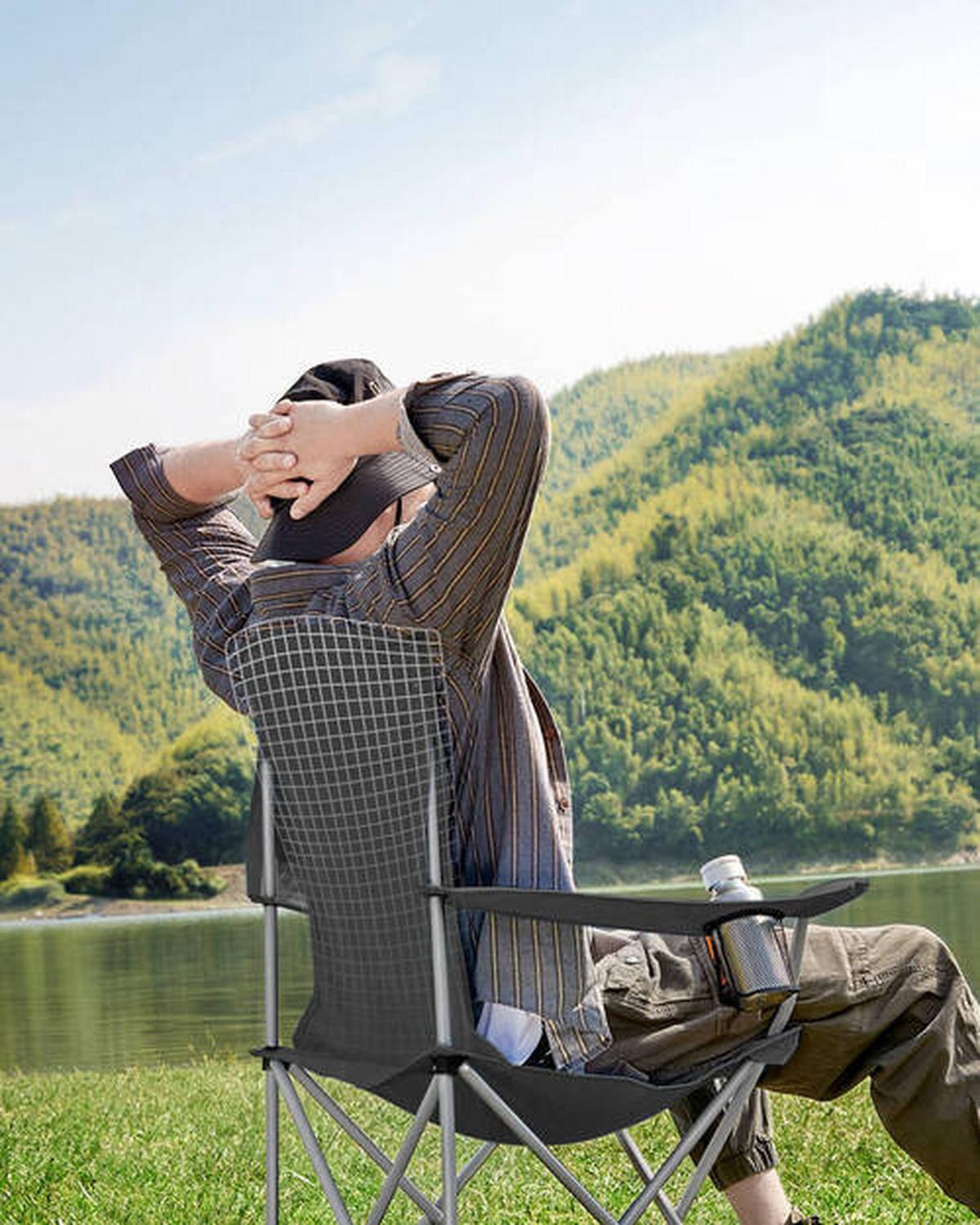 Campingsessel 2-tlg. Set, Inkl. Tragetasche, B: 86 Cm - Silberfarben/Schwarz, Basics, Textil/Metall (86/97/54cm) - Modante