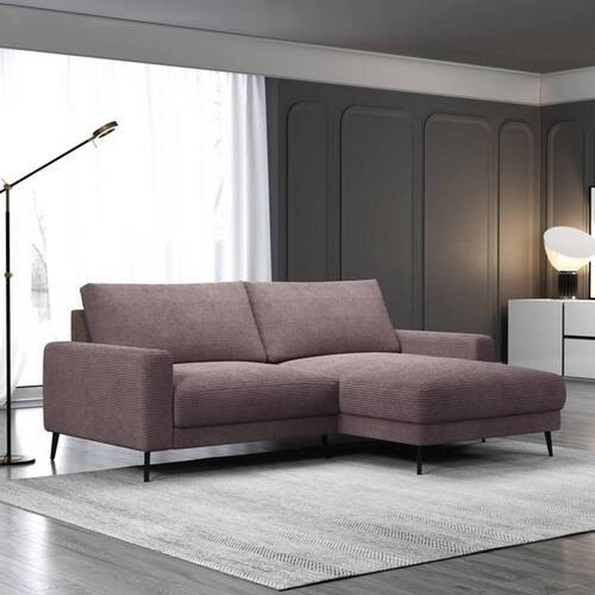 Univerzálna sedačka CORA, staroružový menčester - čierna/staroružová, Modern, kov/drevo (223/86/161cm) - Mömax