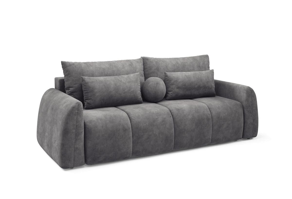 Schlafsofa Geronimo Grau B: 252cm - Schwarz/Grau, Design, Textil (252/93/167cm) - Livetastic