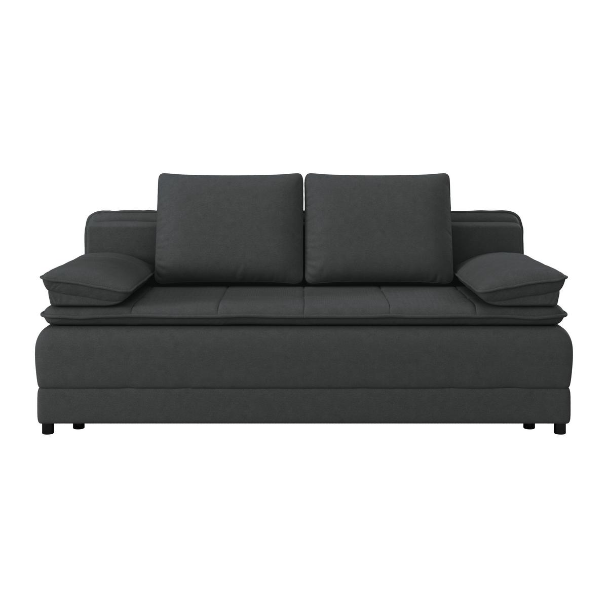 Pohovka s funkciou antracitová barva - černá/antracitová, Moderní, textil/plast (202/73-92/105cm) - Luca Bessoni