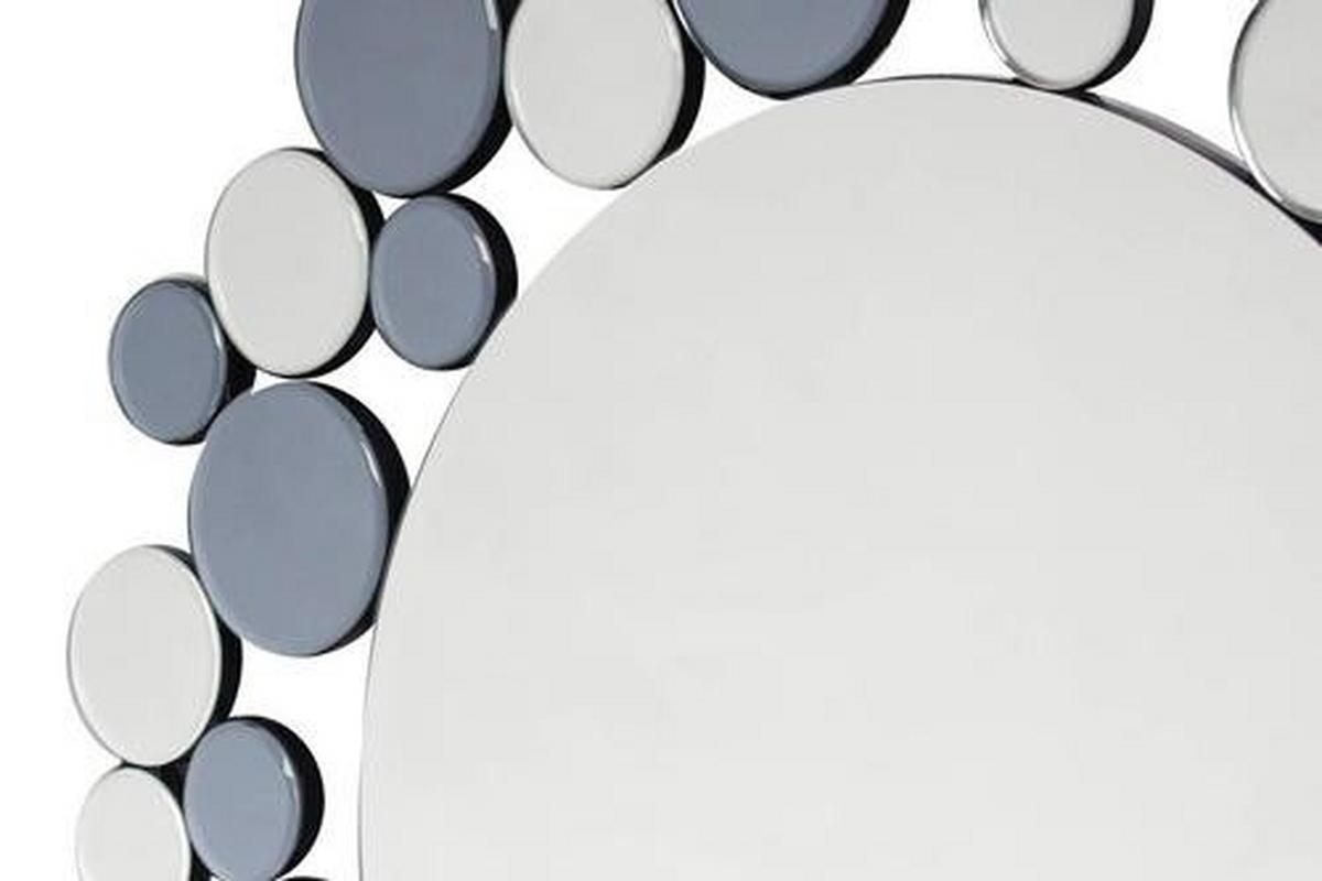 Wandspiegel Bubble Rund 80 Cm Metallrahmen Grau/silberfarben - Silberfarben/Grau, Basics, Glas/Metall (80/80/5cm) - Kayoom