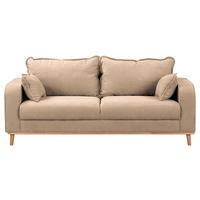 3-sitzer-sofa Beata Beige B: 193 Cm - Wengefarben/Beige, Design, Textil (193/86/87cm) - Livetastic