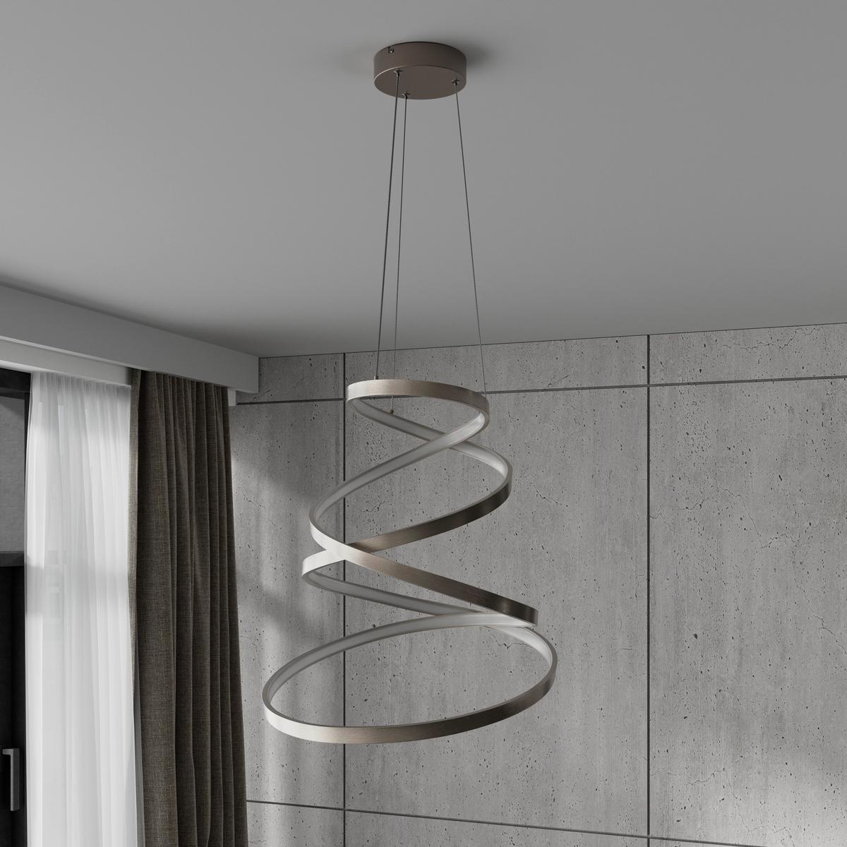 LED-HÄNGELEUCHTE CHANTAL - Champagner, Basics, Kunststoff/Metall (50/120cm) - Luca Bessoni