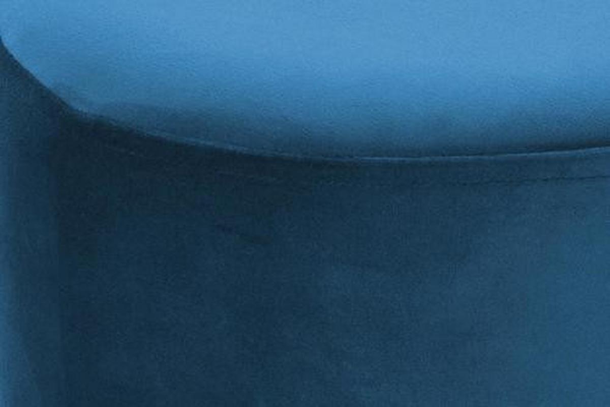 Hocker Samt Blau Sitz Gepolstert H: 42 cm - Blau/Goldfarben, Basics, Holz/Holzwerkstoff (35/42cm) - Kayoom