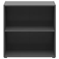 Regal 2 Fächer, B: 64 cm Sixty-Four ,graphitfarben - Schwarz/Graphitfarben, Trend, Holzwerkstoff (64/64/33cm)