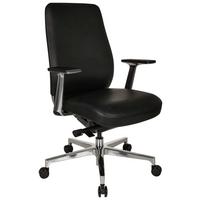 Chefsessel Vermont Schwarz Bis 120 Kg - Silberfarben/Schwarz, Basics, Leder/Kunststoff (67/110/60cm) - MID.YOU