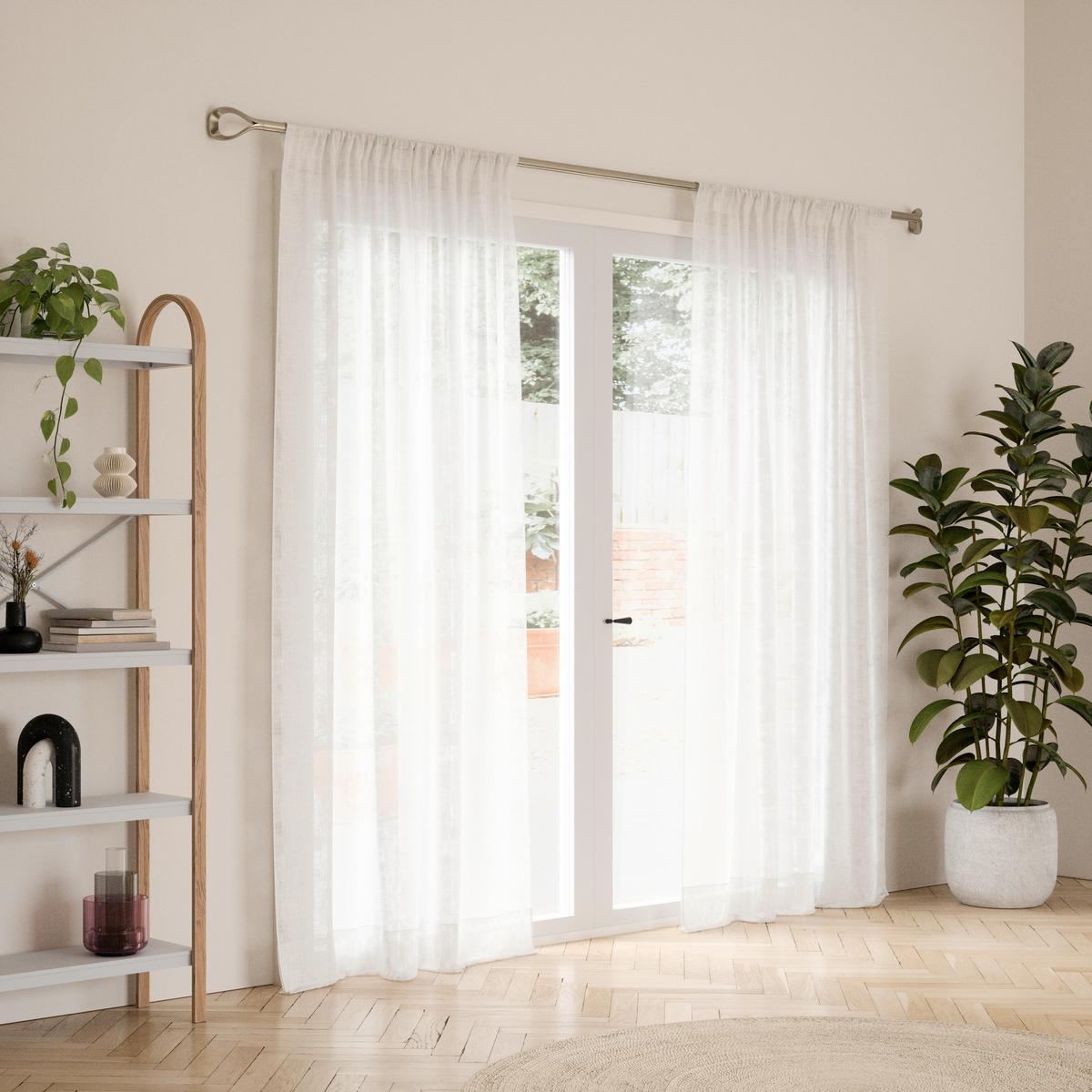Vorhangstangenset Loop Nickelfarben L: 107-305 cm - Nickelfarben, KONVENTIONELL, Kunststoff/Metall (107-305cm) - Umbra