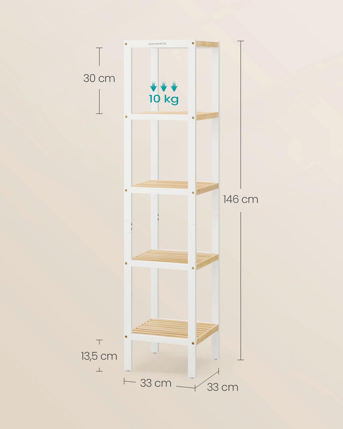 REGAL Naturfarben/Weiß B: 33 cm - Naturfarben/Weiß, Basics, Naturmaterialien (33/146/33cm)