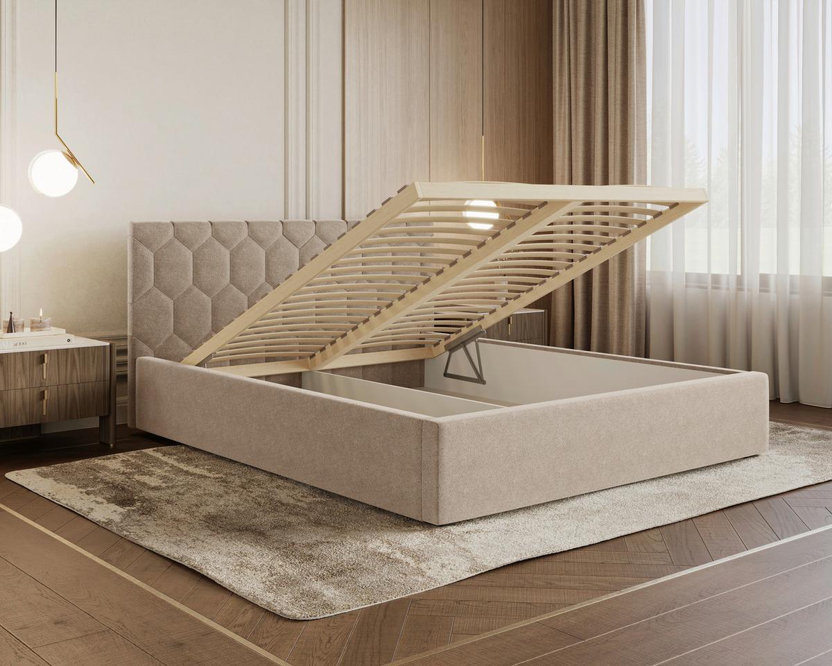 POLSTERBETT Veronice Beigebraun 160x200cm - Beigebraun/Braun, MODERN, Holz (160/200cm) - MID.YOU