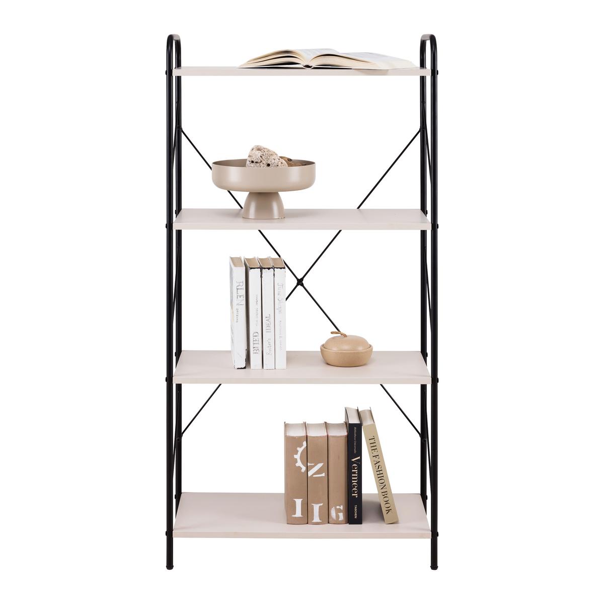 REGÁL TOM -EXKLUSIV- - čierna/kašmírová, Modern, kov/kompozitné drevo (63.2/125/30cm) - Mömax