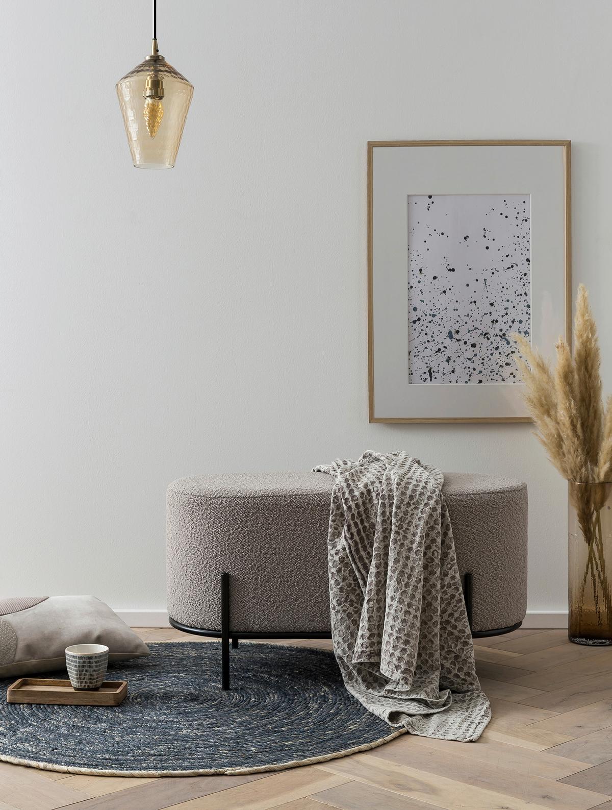 Hocker Taupe B: 80 cm - Taupe/Schwarz, MODERN, Textil (80/42/40cm) - Livetastic