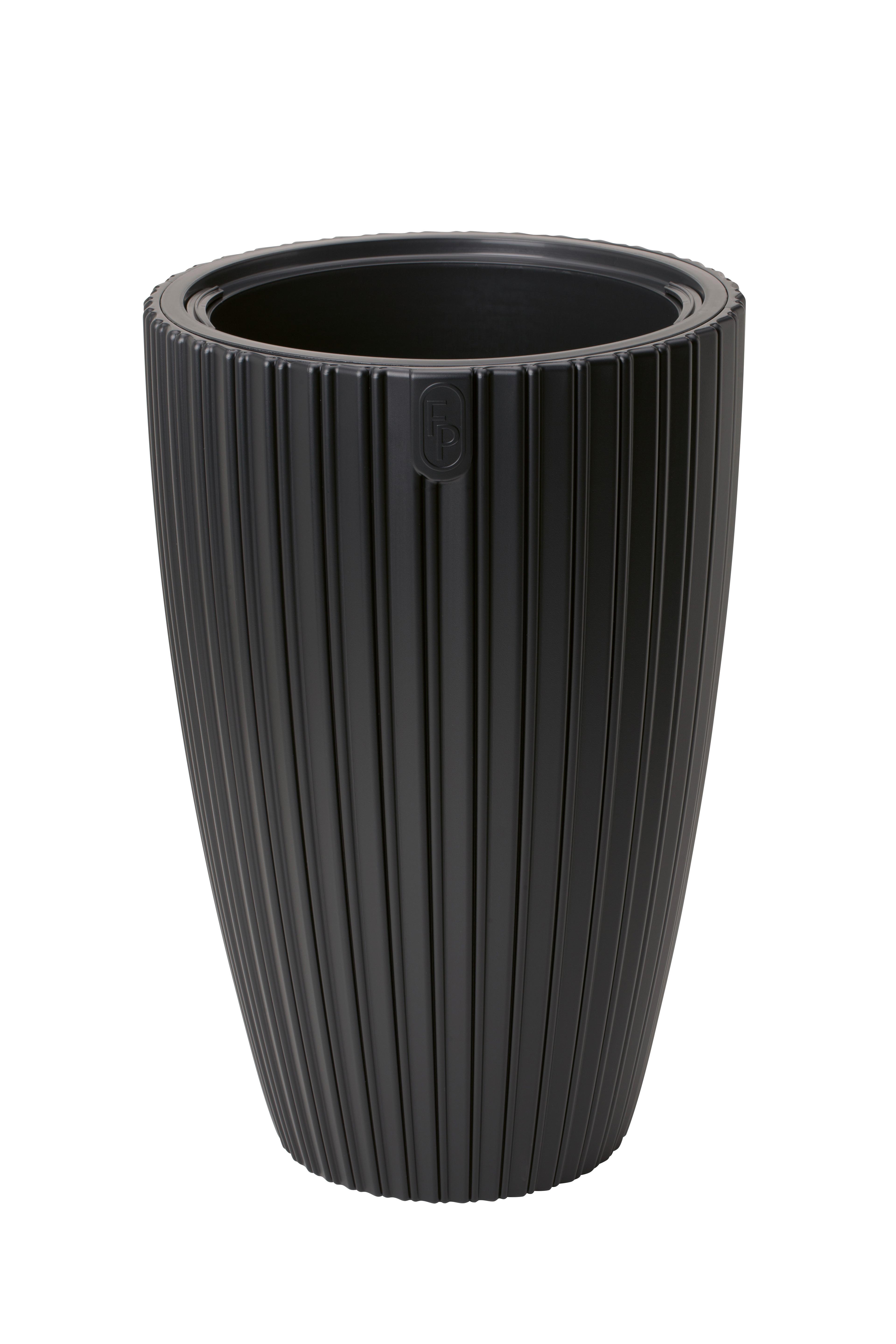 Obal na kvetináč MIRA 30 - čierna, Konventionell, plast (29,0/48,0cm) - Mömax