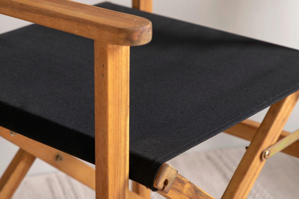 Klappstuhl Marion - Schwarz/Akaziefarben, KONVENTIONELL, Holz/Textil (53/90/55cm) - Gardenson