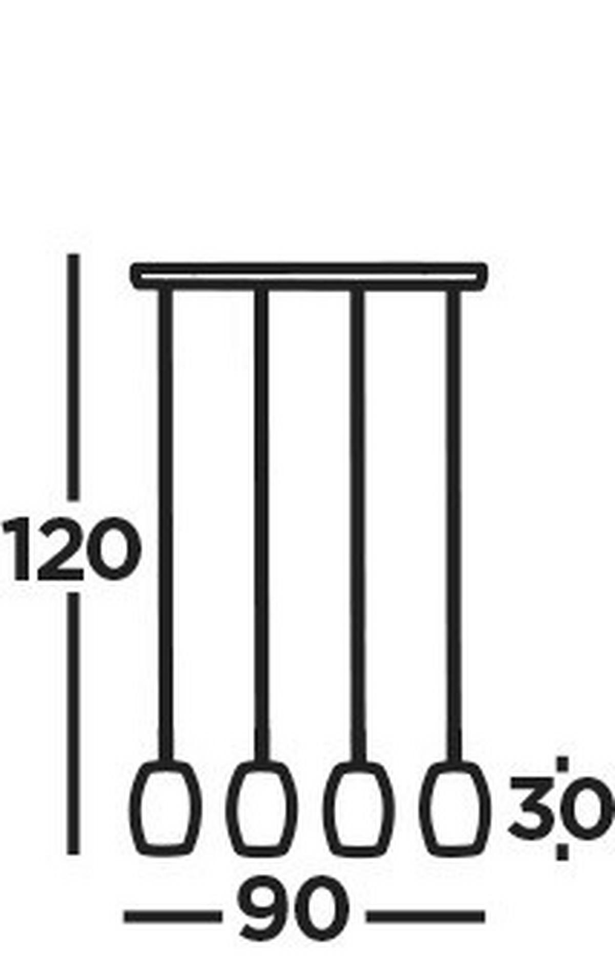 Hängeleuchte 19231-4bgo Laser - Goldfarben/Schwarz, Design, Metall (90/120/15cm)