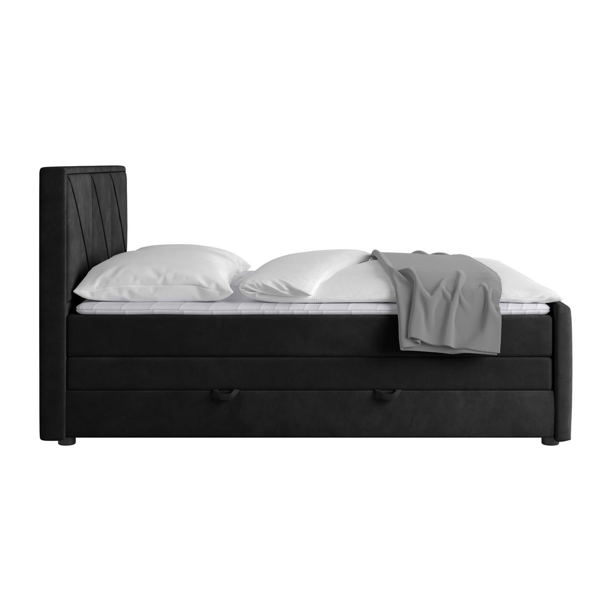 Boxspringbett Bologna 180x200 cm Schwarz - Schwarz, MODERN, Karton/Holzwerkstoff (180/200cm) - MID.YOU