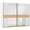 Schwebetürenschrank Mit Spiegel 270cm Calisto, Weiß/Eiche - Eichefarben/Weiß, KONVENTIONELL, Holzwerkstoff (270/210/57cm) - James Wood