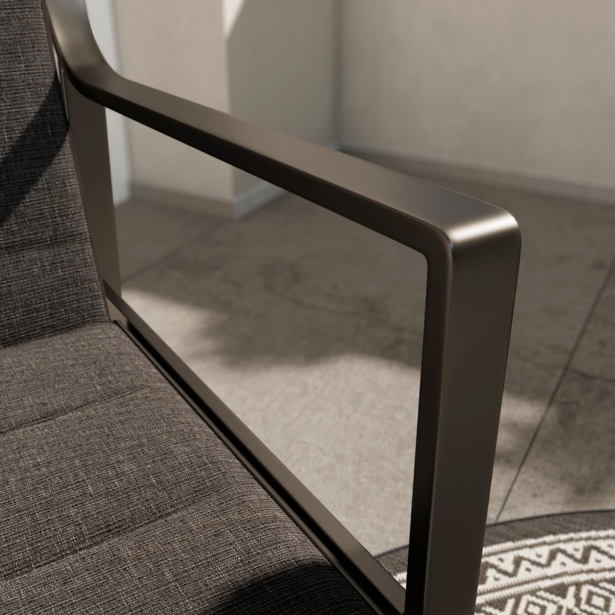 SADA NA BALKON SIENNA - antracitová, Moderní, kov/textil (70/74/70cm)