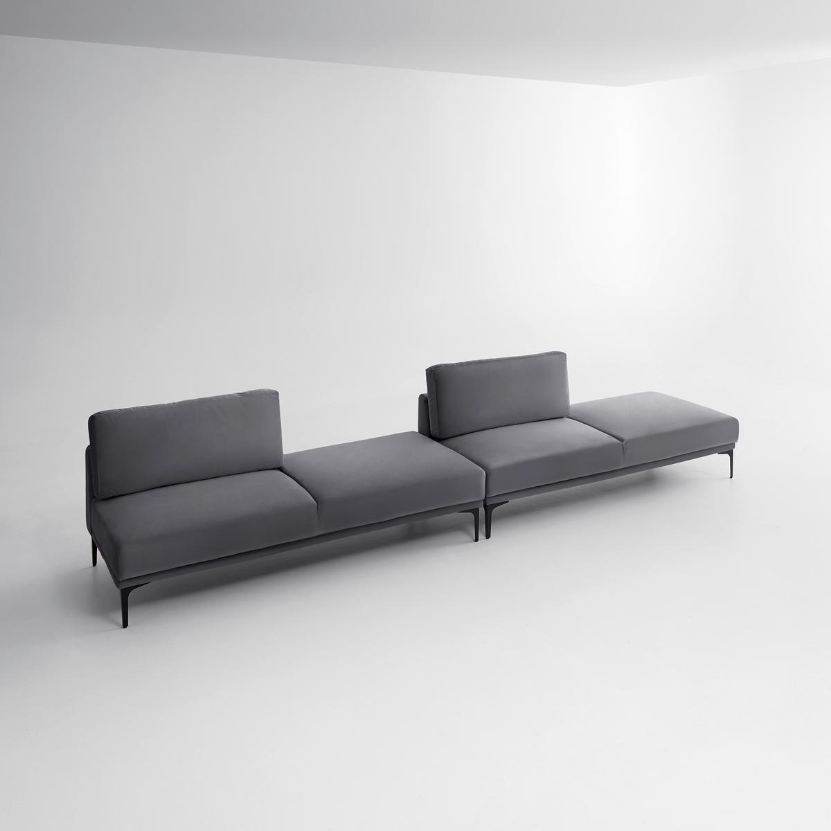Pohovka TESSA tmavá sivá - čierna/tmavosivá, Modern, kov/textil (180,5/82,5/88,5cm) - Bessagi Home