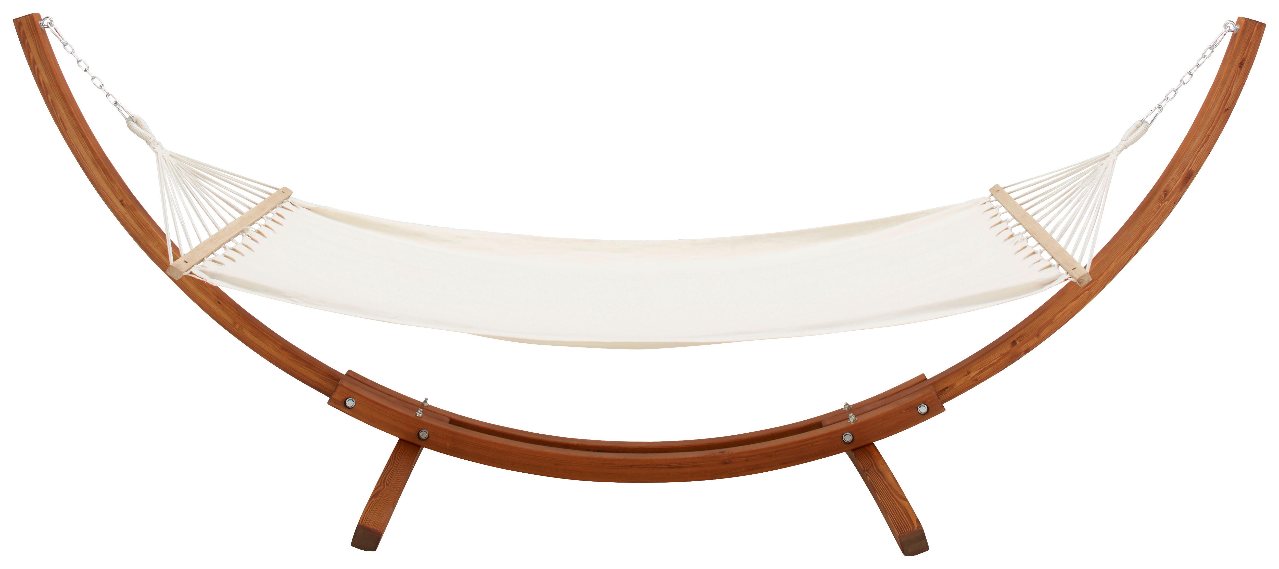 Hängematte mit Gestell Mesa - Creme/Teakfarben, MODERN, Holz/Textil (310/123/120cm) - Ondega