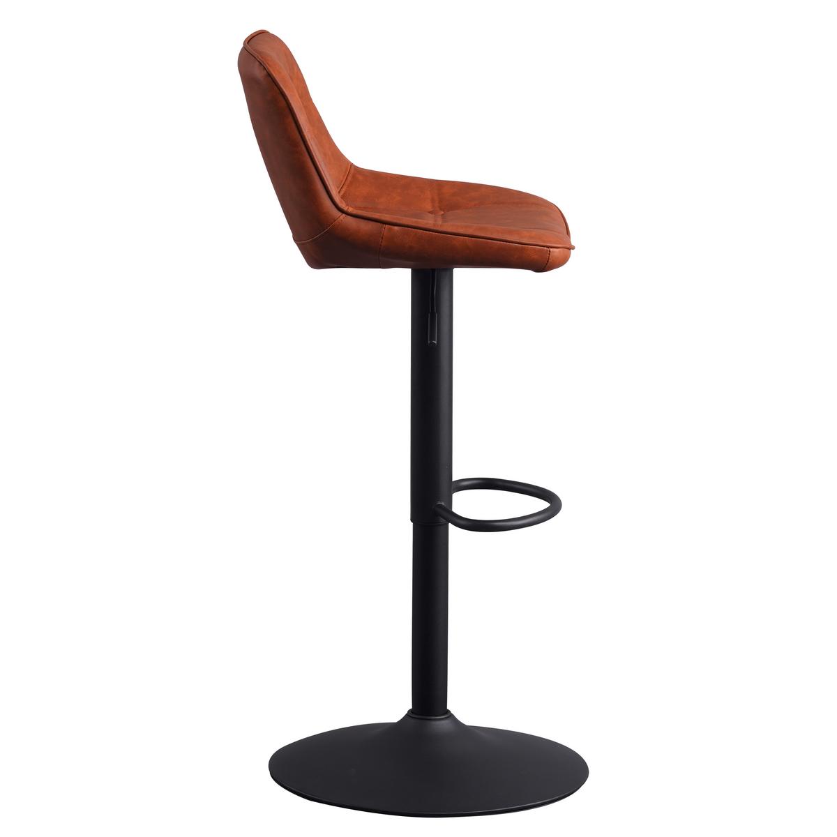Barhocker-set Ezra Cognac B: 47 Cm - Cognac/Schwarz, MODERN, Textil/Metall (47/87/45cm) - MID.YOU