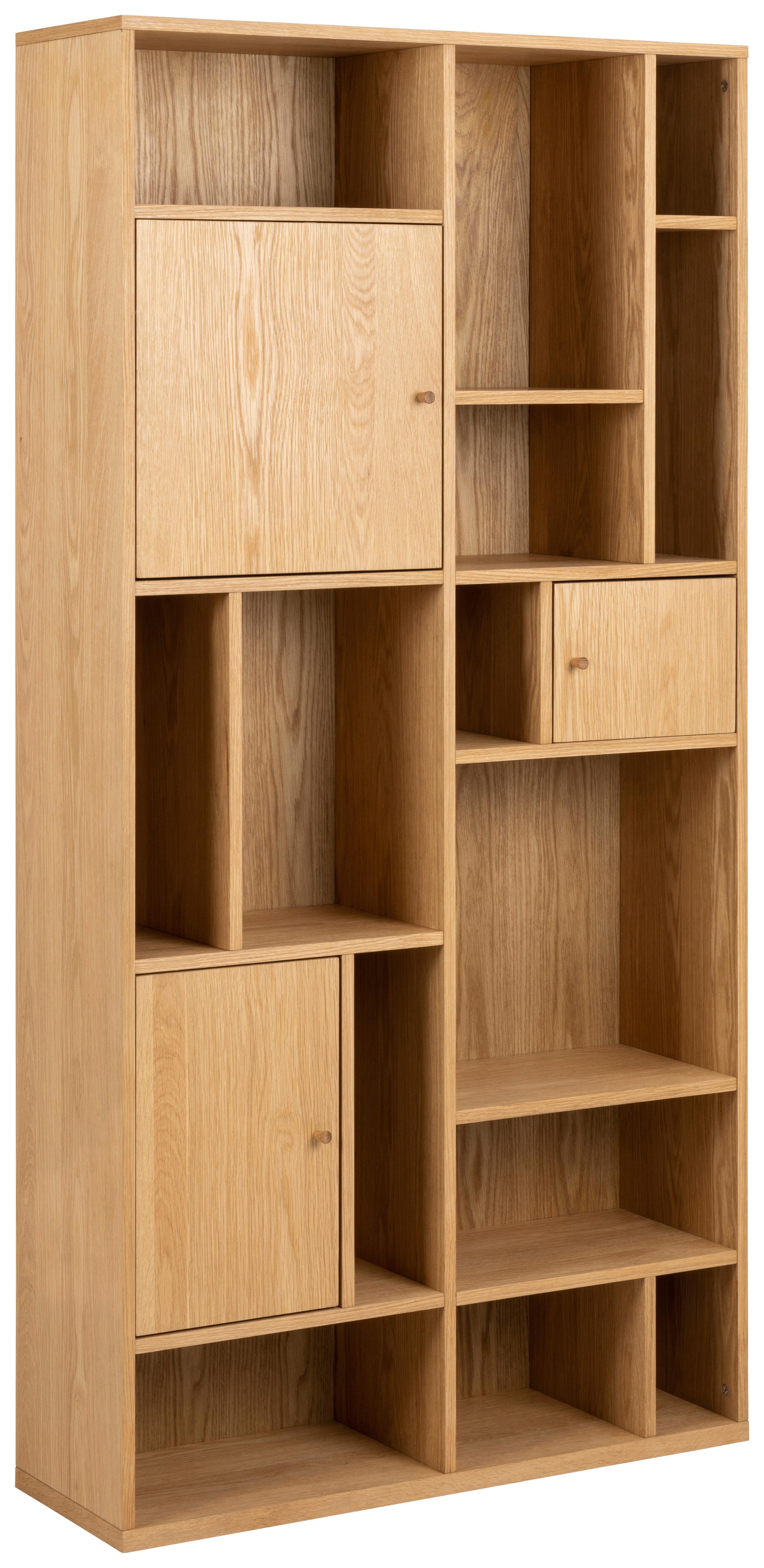 Regál RANGOON dyha - přírodní barvy, Design, dřevo (90/180/30cm) - MID.YOU