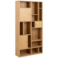 Regál RANGOON dyha - přírodní barvy, Design, dřevo (90/180/30cm) - MID.YOU