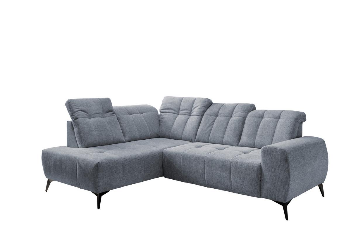 Ecksofa Mit Usb Anschluss Sano, Hellblau, S: 200x261 Cm - Schwarz/Hellblau, MODERN, Textil (200/261cm) - Livetastic