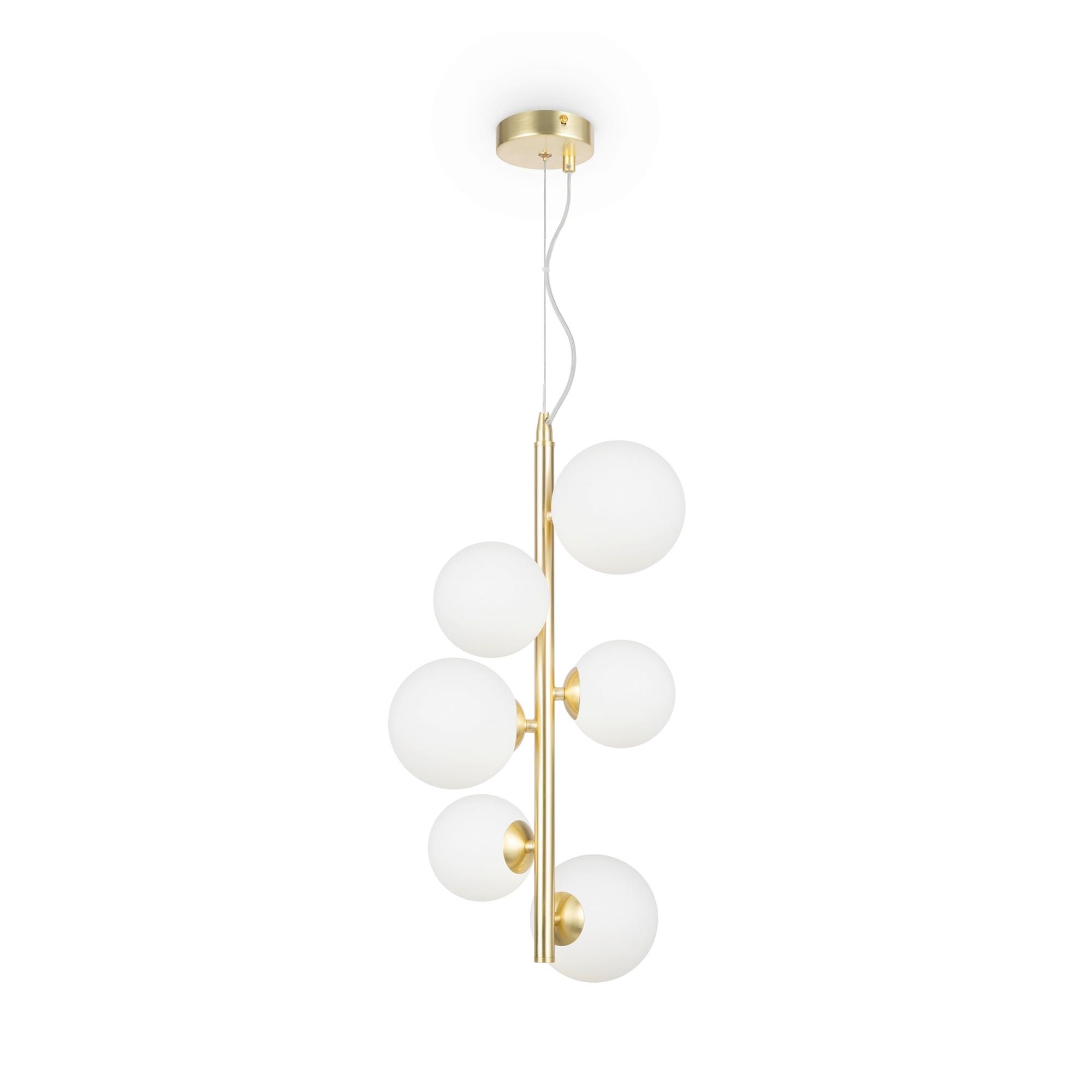PENDELLEUCHTE DALLAS - Goldfarben/Weiß, Trend, Glas/Metall (29/170cm) - MAYTONI
