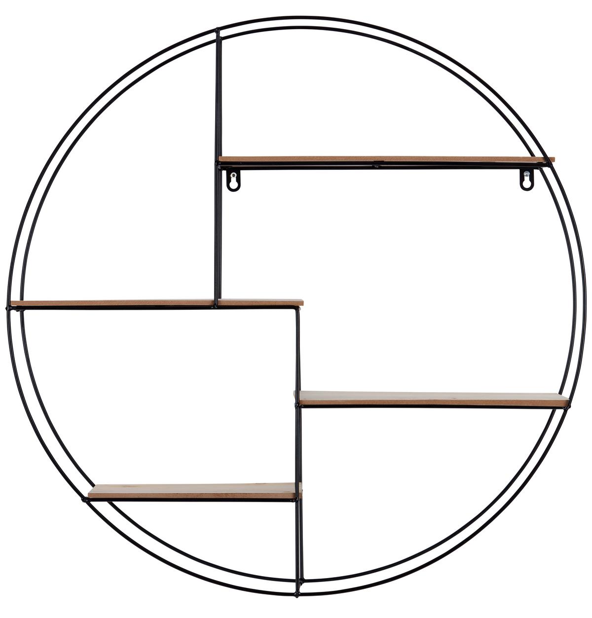 Falipolc Rom 1 - fekete/mandulafenyő színű, Modern, faalapú anyag/fém (70/70/15cm)