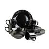 Kombiservice Metallic Rim 4 Personen Schwarz 16-Teilig - Schwarz, Basics, Keramik - Mäser