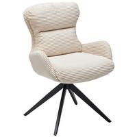 Armlehnstuhl Vanja - Beige/Schwarz, LIFESTYLE, Textil/Metall (58/88/68cm) - MID.YOU