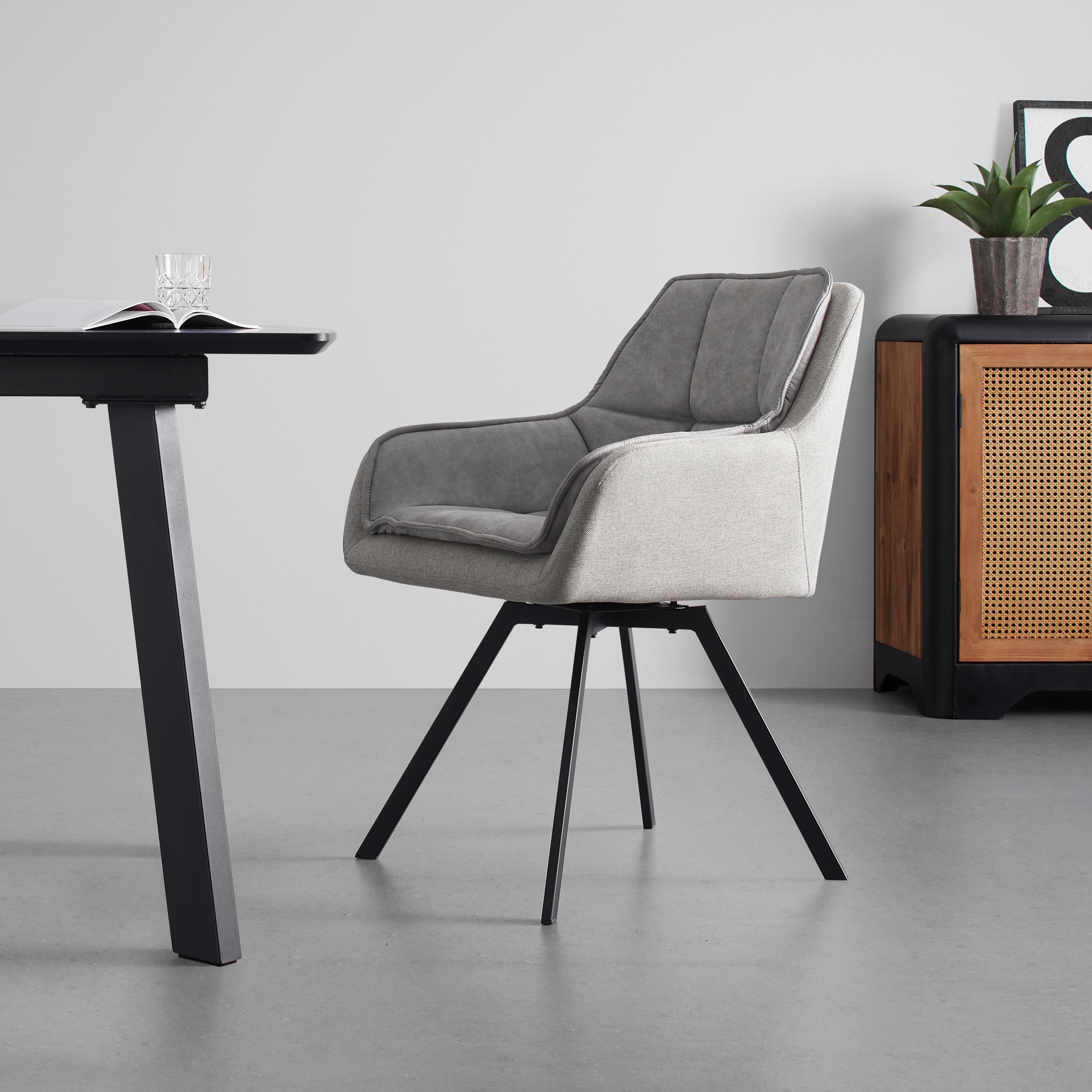 Židle s podroučkami BILLY béžová - otočná - černá/béžová, Moderní, kov/dřevo (62/85/62cm) - P & B