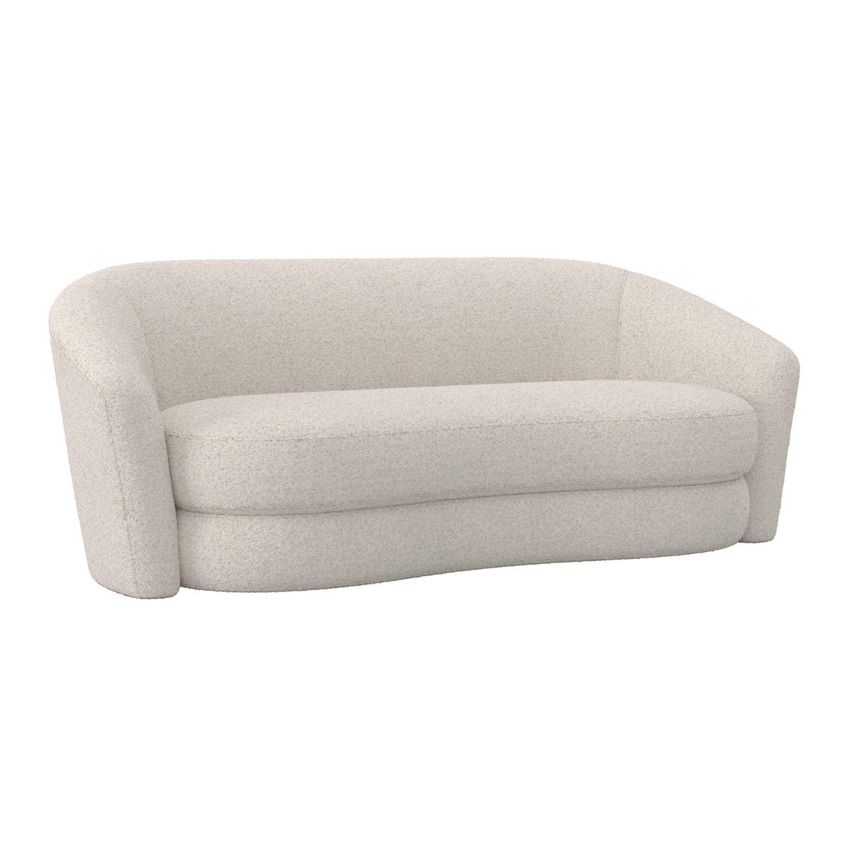 Pohovka ISABEL, krémová látka Teddy - čierna/krémová, Modern, drevo/textil (197/72/86cm) - Bessagi Home